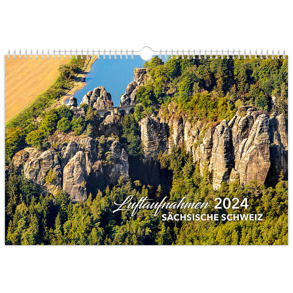 Kalender Sächsische Schweiz Luftaufnahmen 2024 | 45 x 30 cm