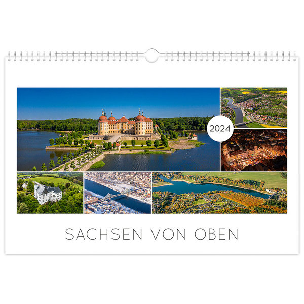 Kalender Sachsen von oben 2024 | 45 x 30 cm | Luftaufnahmen
